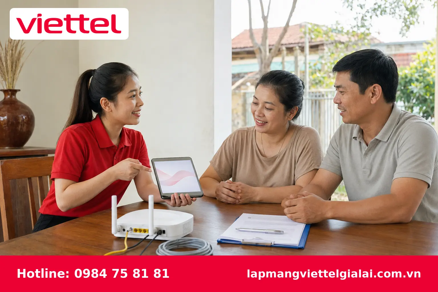 Khách hàng đăng ký gói cước Viettel Gia Lai tại nhà