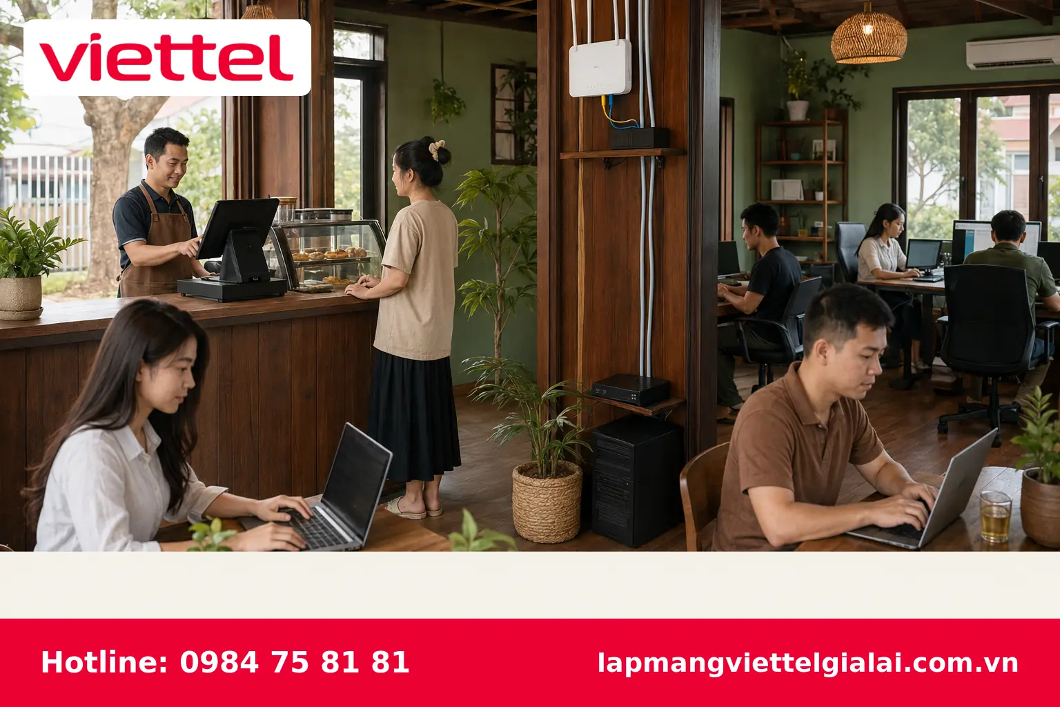 Internet Viettel hỗ trợ cửa hàng và doanh nghiệp tại Kon Tum