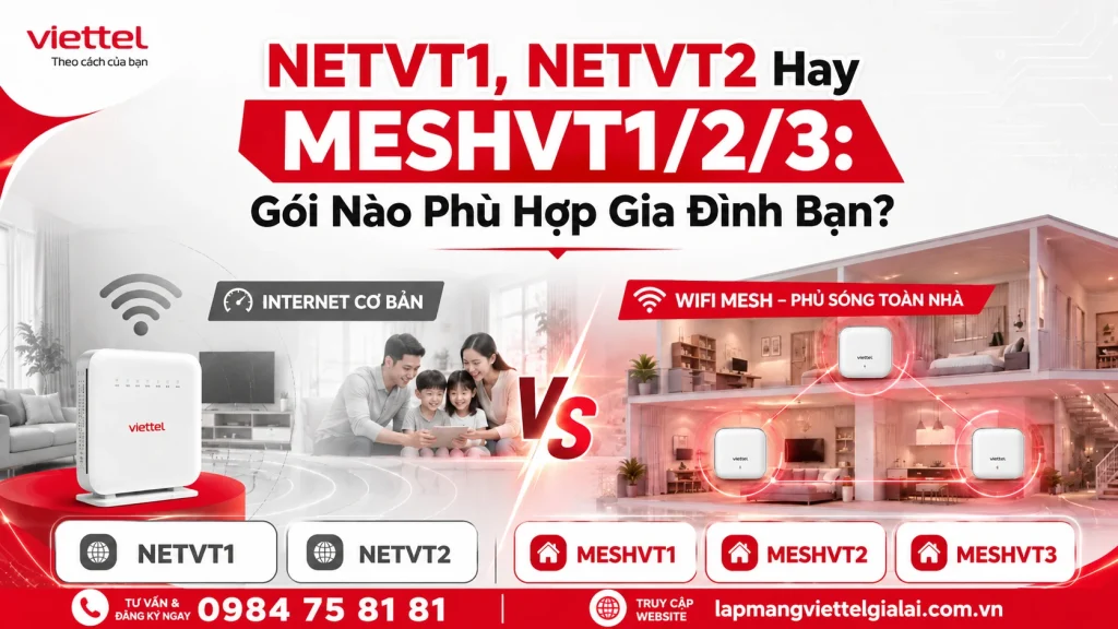 So sánh NETVT1 NETVT2 MESHVT1 MESHVT2 MESHVT3 Viettel cho gia đình