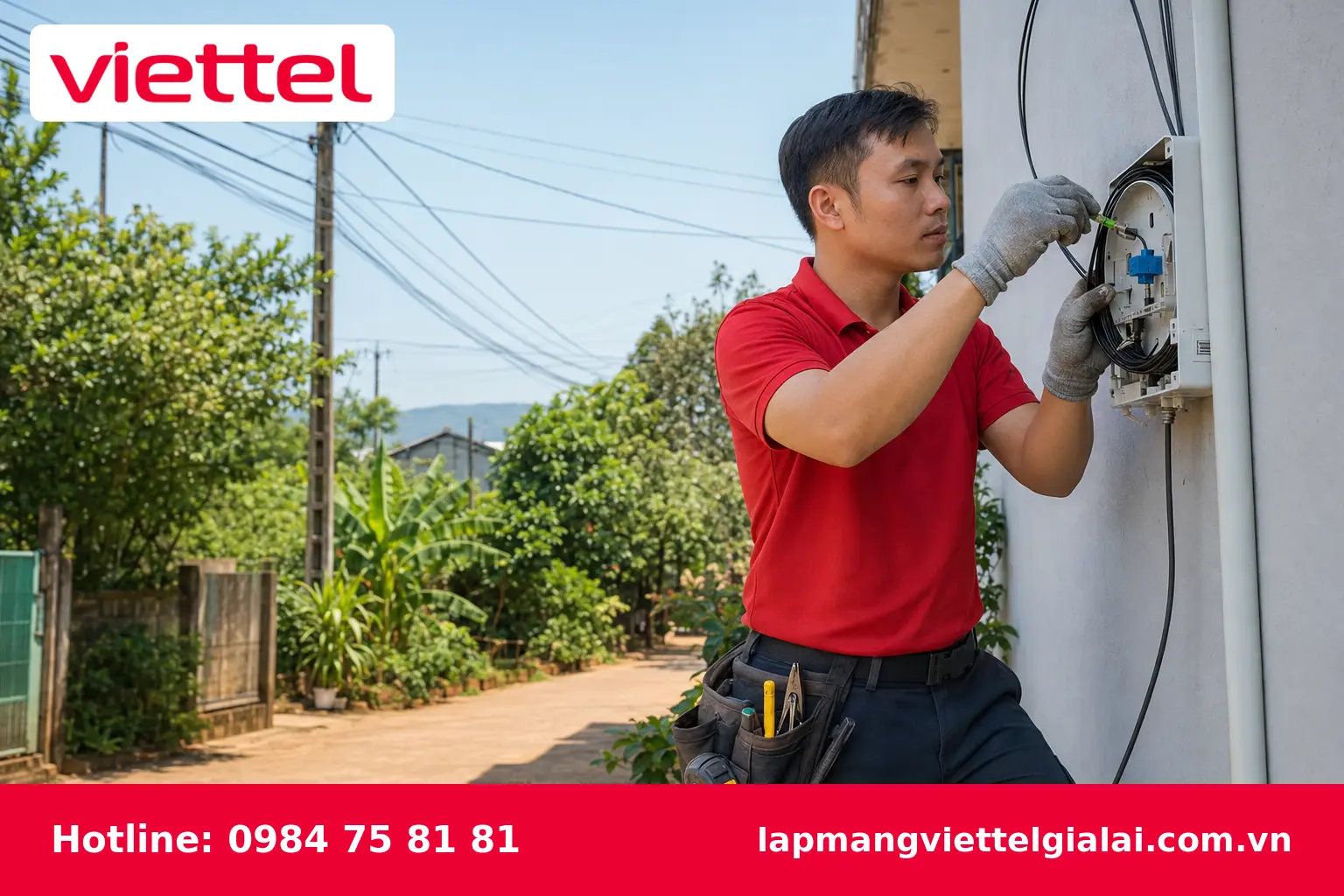 Nhân viên tư vấn đăng ký lắp mạng Viettel tại Gia Lai