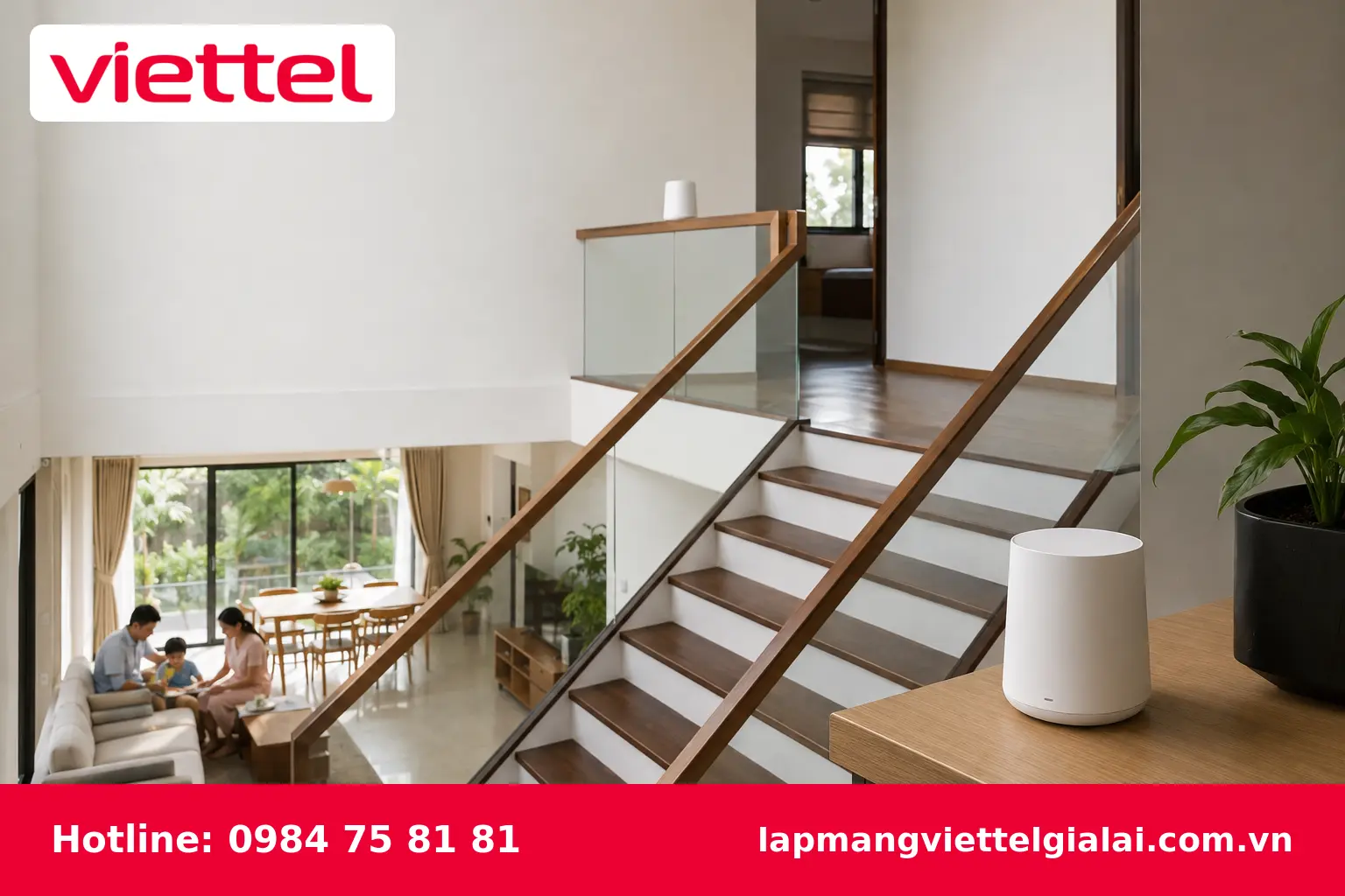 WiFi Mesh Viettel phủ sóng ổn định cho nhà nhiều tầng tại Chư Sê