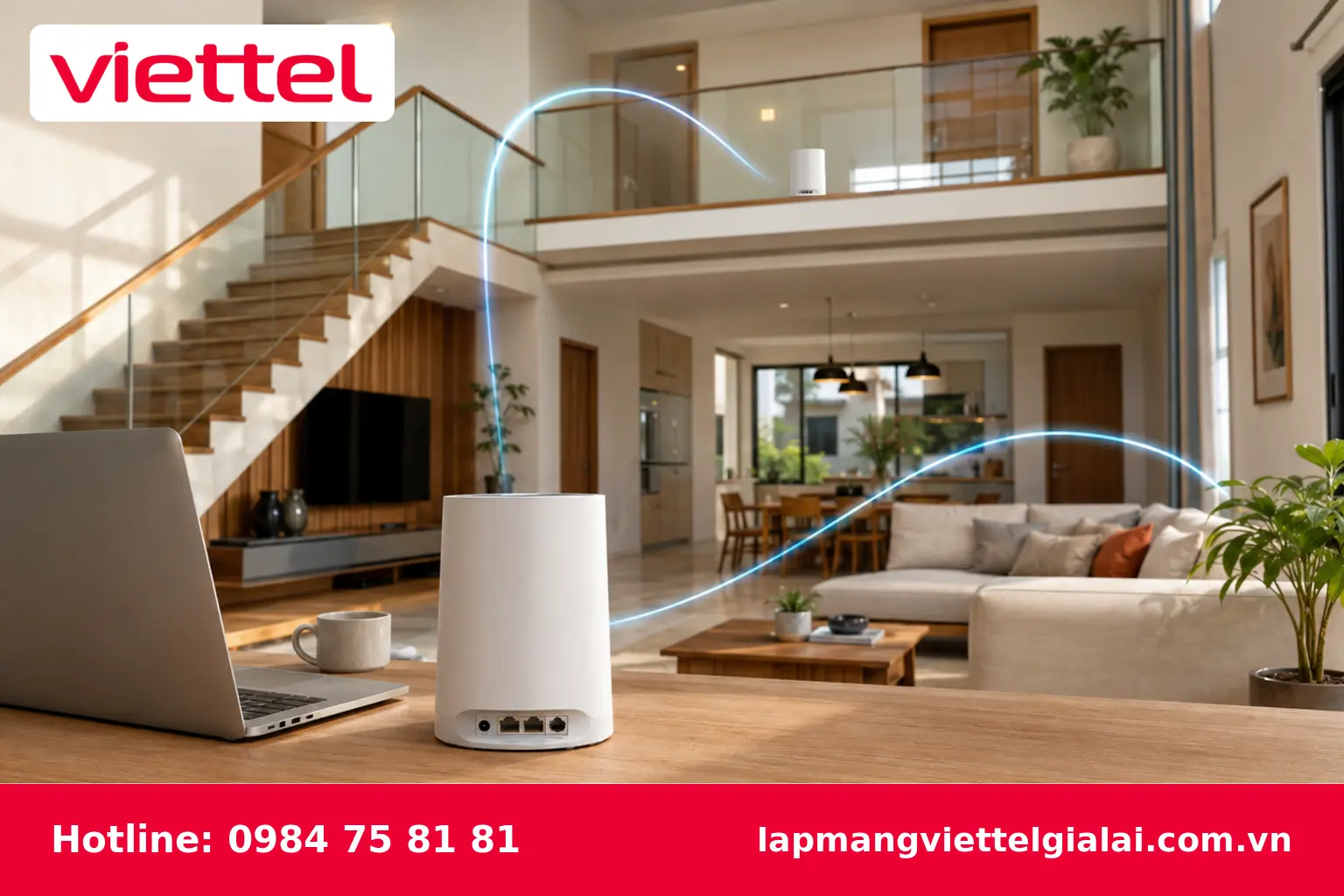 Giải pháp WiFi Mesh Viettel cho nhà nhiều tầng tại Đắk Đoa