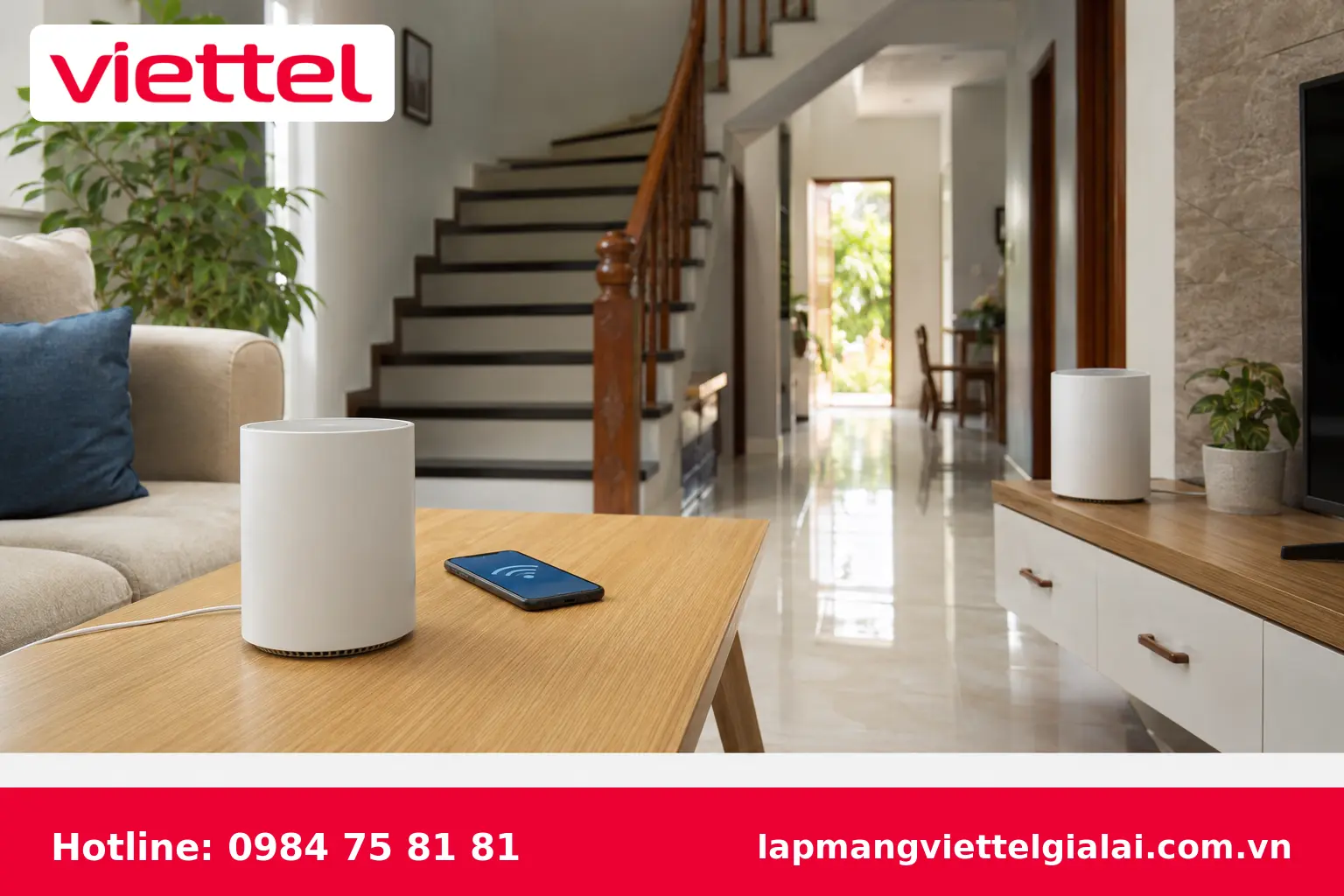 Giải pháp WiFi Mesh Viettel cho nhà nhiều tầng tại Đức Cơ
