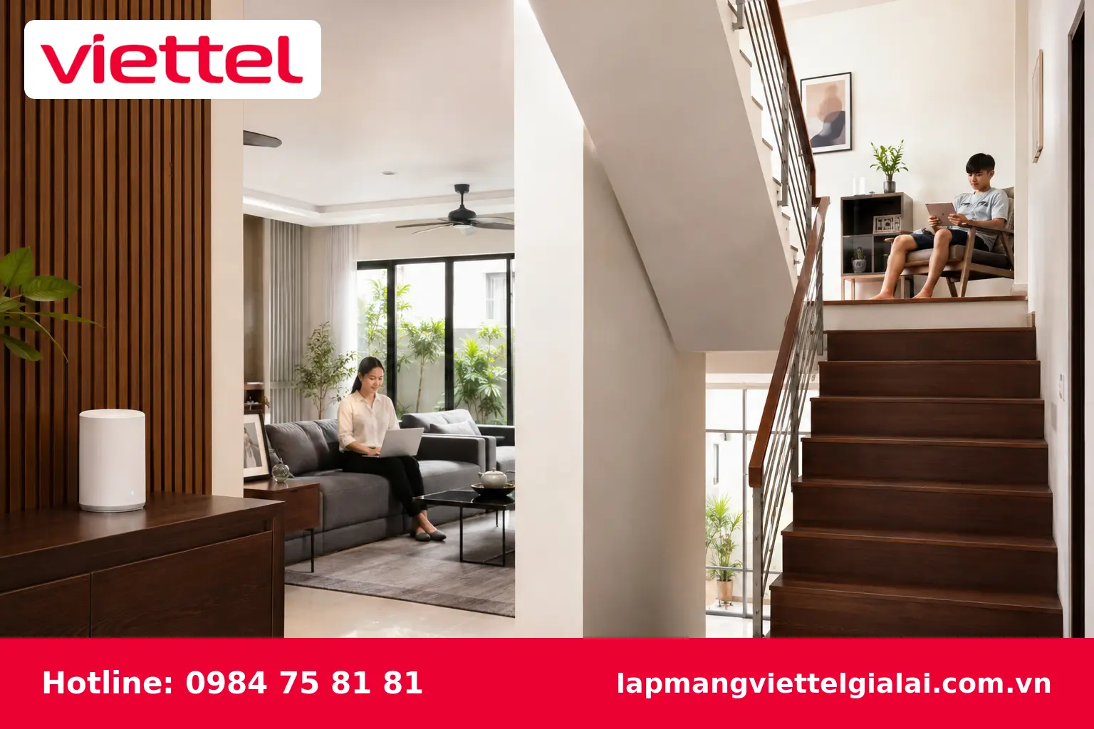WiFi Mesh Viettel phủ sóng ổn định cho nhà nhiều tầng